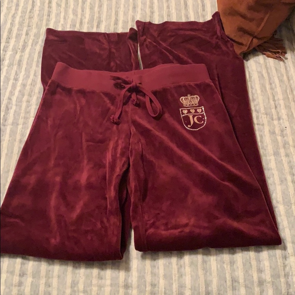 Burgundy velvet juicy sweats